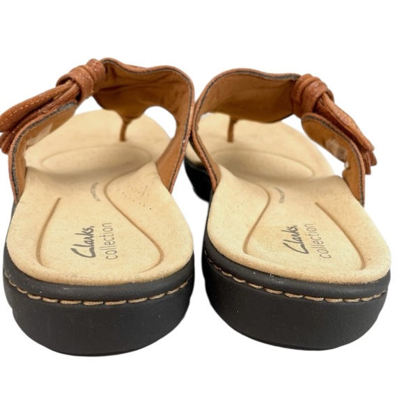 Clarks 12 W Women's Brown Slide Sandals - Picture 6 of 6